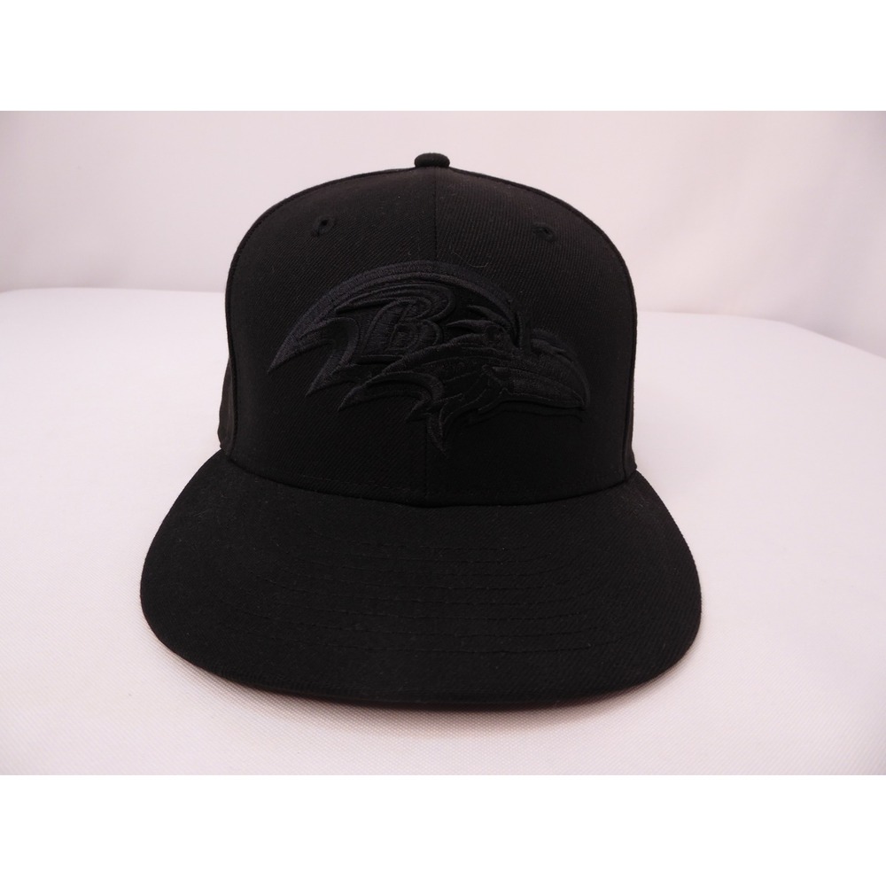 New Era 9FIFTY Baltimore Ravens Blackout Snapback Hat NFL Flat Brim Cap
